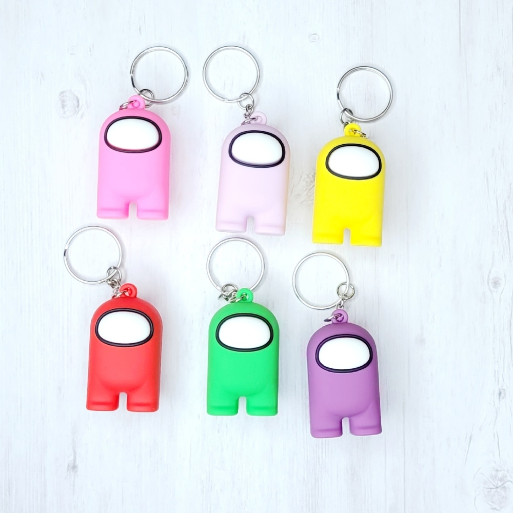 3 pcs AMONG US CREW MATE Pop it fidget Among us Keychain toy